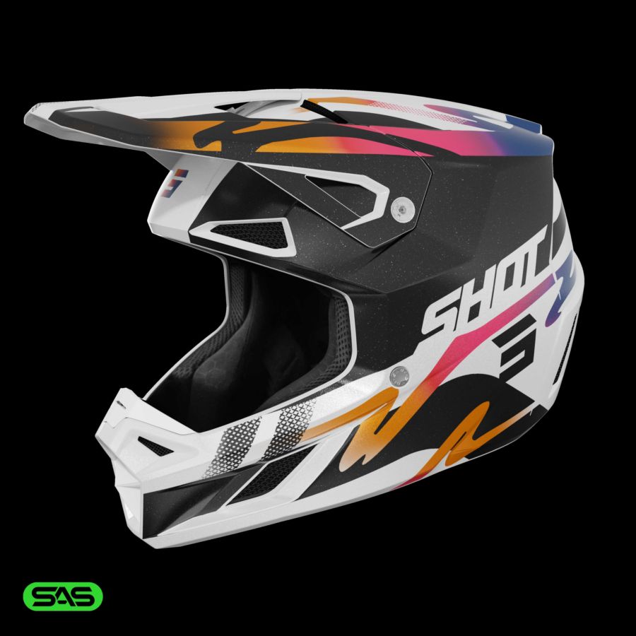 Kask SHOT SPEED WAVE BLACK_WHITE_PEARLY XS