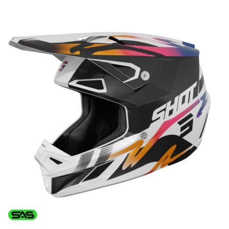 Kask SHOT SPEED WAVE BLACK_WHITE_PEARLY XS