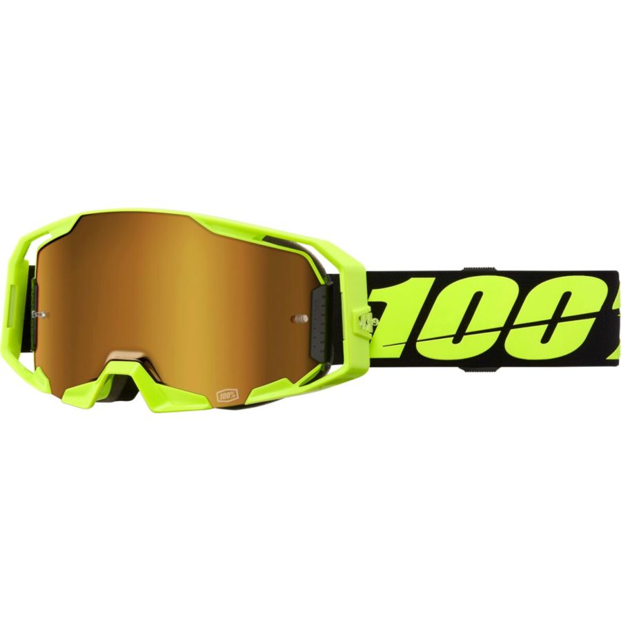 Gogle 100% ARMATIC fluo yellow mirror gold