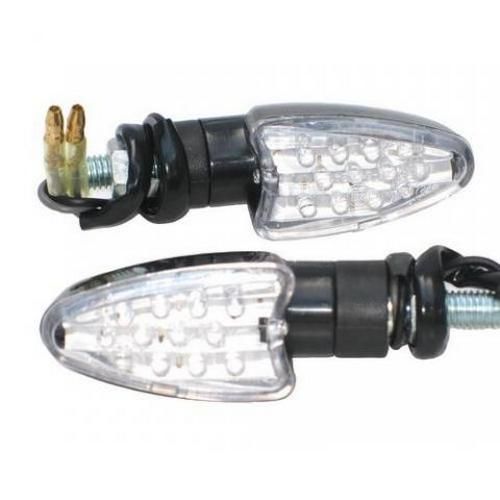 Kierunkowskaz czarny owal białe szkło led