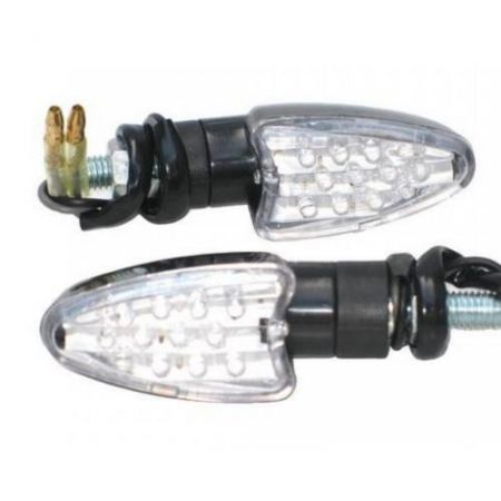 Kierunkowskaz czarny owal białe szkło led