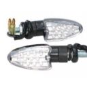 Kierunkowskaz czarny owal białe szkło led