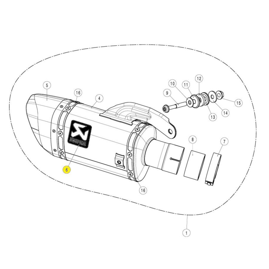 Naklejka tłumika AKRAPOVIC SUZUKI GSX-S 1000