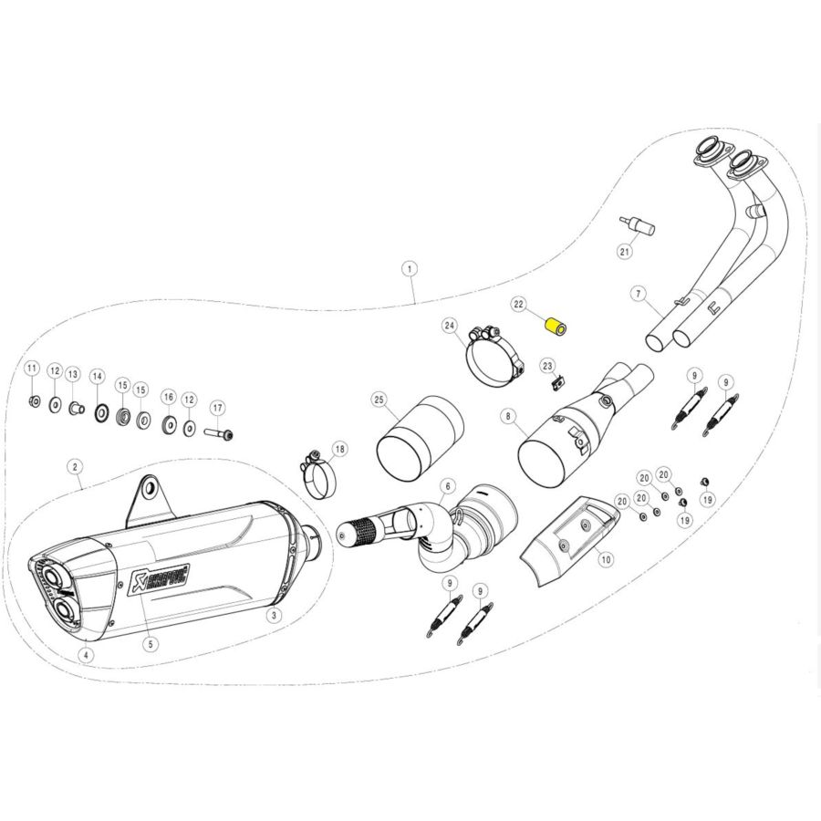 Tuleja dystansowa AKRAPOVIC YAMAHA XP 560 T-MAX