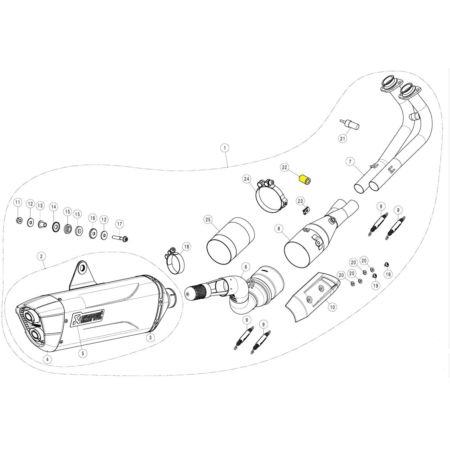 Tuleja dystansowa AKRAPOVIC YAMAHA XP 560 T-MAX