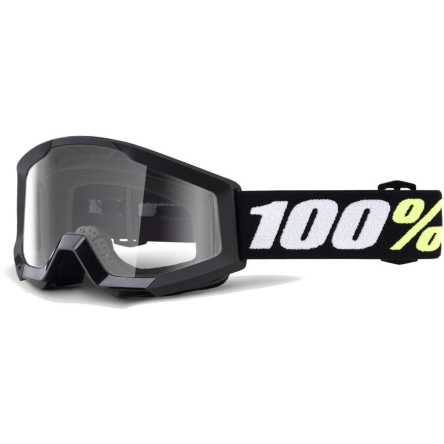 Gogle 100% STRATA dziecięce mini black clear