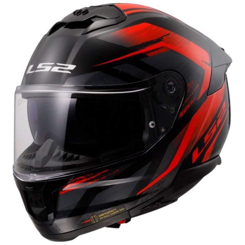 Kask LS2 FF808 stream II fury black red-06 XS