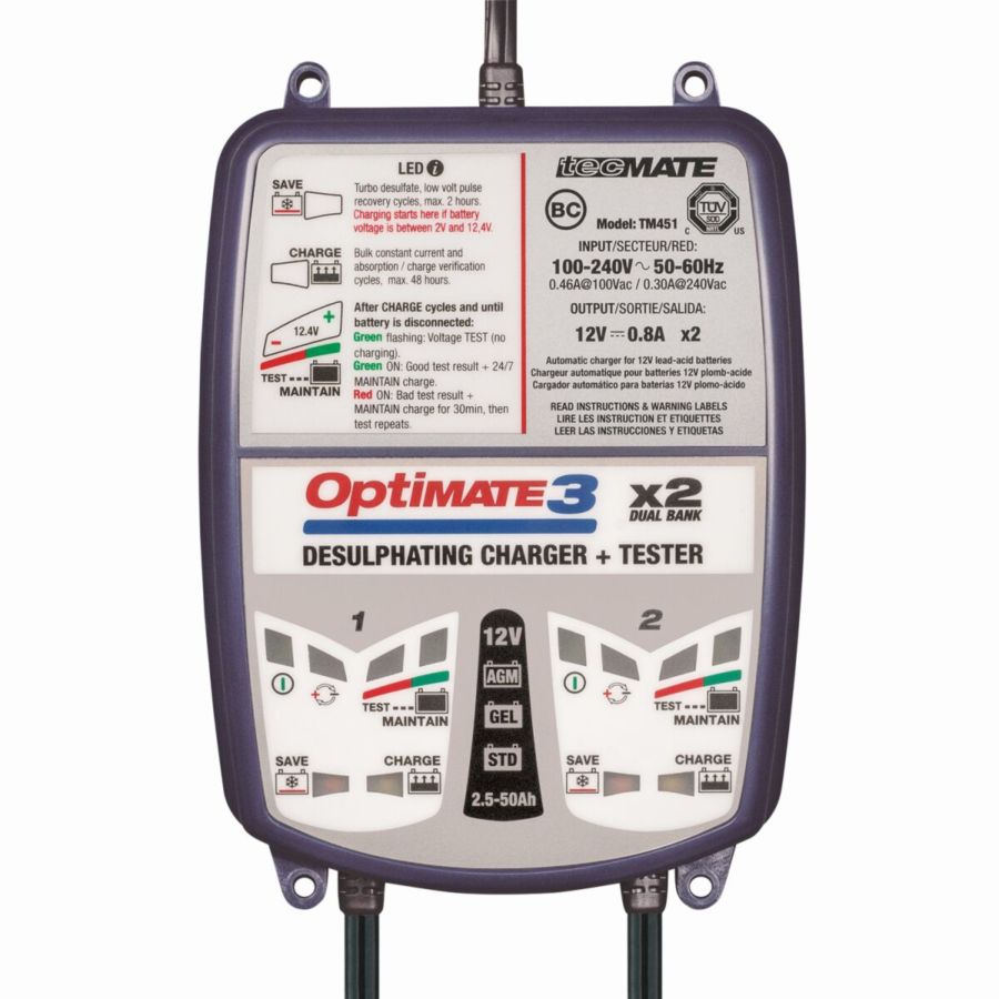 Ładowarka akumulatorów OPTIMATE 3 X 2 BANK TECMATE