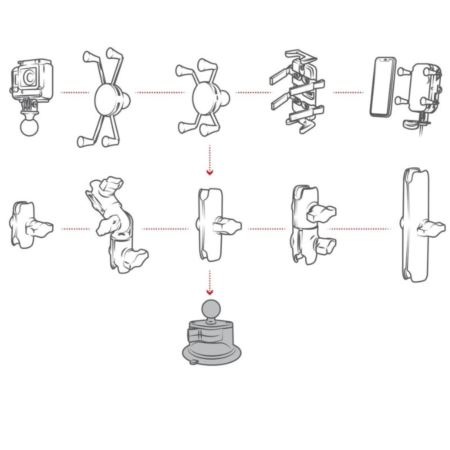 RAM MOUNT PRYSSAWKA DO SZYBY Z GŁOWICĄ 1 CAL